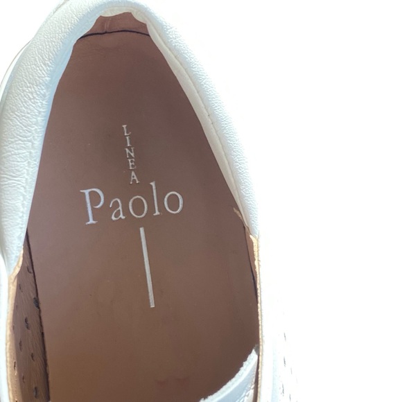 Linea Paolo Kendra White Perferated Platform Sneaker size 7.5 - Picture 11 of 12